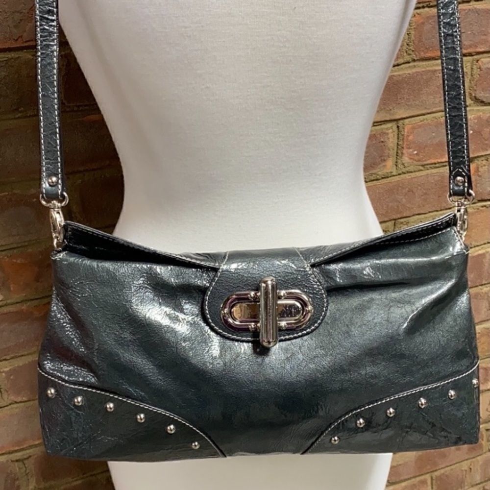 Nuovedive Italian Leather Green Patented HandBag